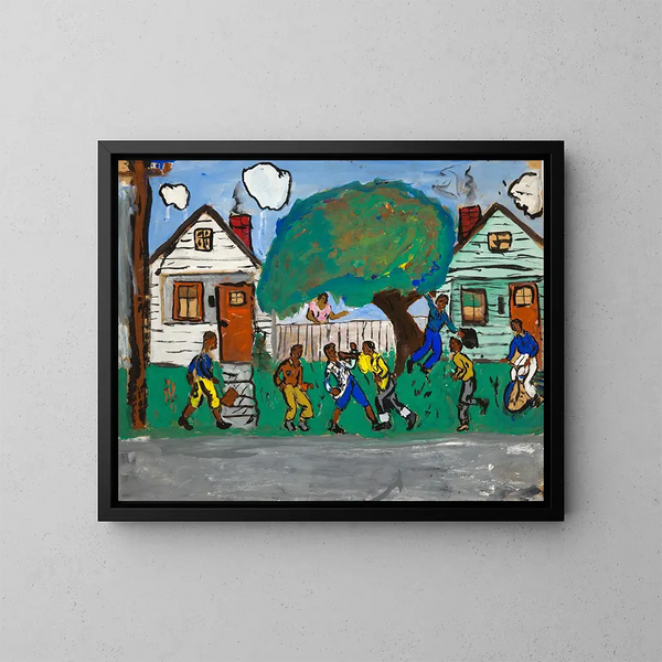 Na schooltijd - Robert Louis Franklin Jr — ingelijst kunstwerk aan de muur