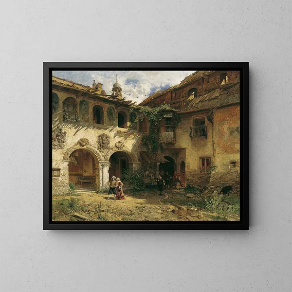 Cour de la Frstenburg à Burgeis - Robert Russ — framed artwork on a wall