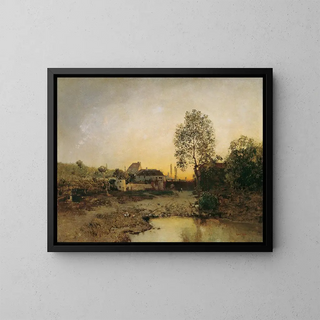 Robert Russ - Landschaft mit Weiher und Gehften.webp