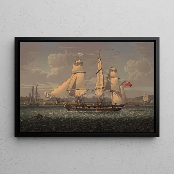 Robert Salmon - An outwardbound 18gun merchantman at the Tail of the Bank.webp