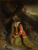 van een dame en haar rondzwervende ridder, misschien een scène uit Ivanhoe - Robert Scott Lauder — weergave van het kunstwerk