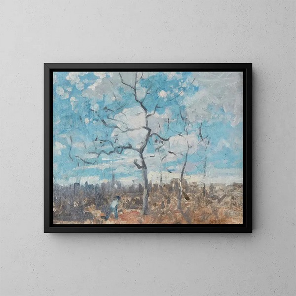Man by a canal edge - Robert Spencer — framed artwork on a wall