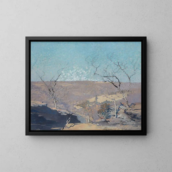 Point Pleasant in the Tohickon Valley, Pennsylvania - Robert Spencer — framed artwork on a wall