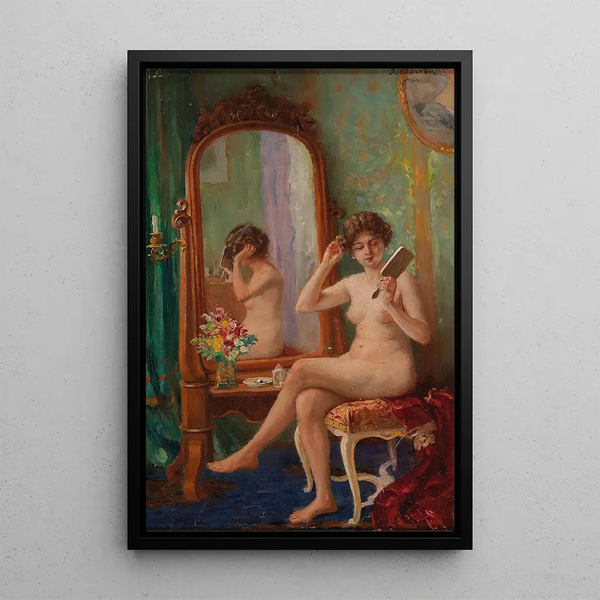 Dans le boudoir - Robert Voelcker — ingelijst kunstwerk aan de muur