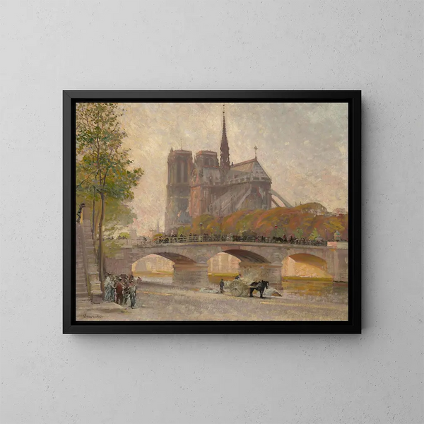 Notre-Dame de Paris - Robert William Vonnoh — framed artwork on a wall