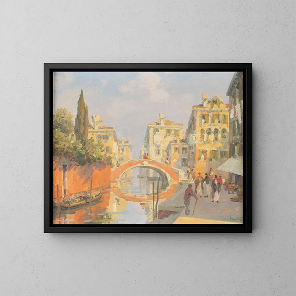 Canal in Venetië - Roberto Iras Baldessari — ingelijst kunstwerk aan de muur