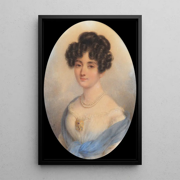 Dame en blanc et bleu - Rodolphe Bel — ingelijst kunstwerk aan de muur