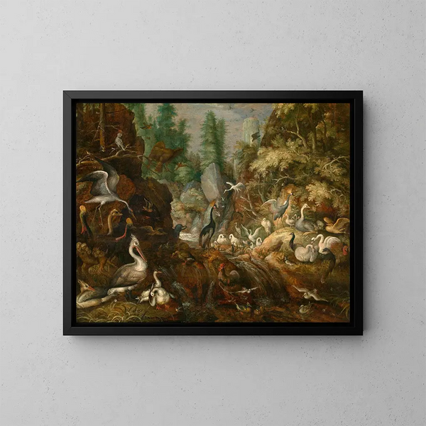 Bird Paradise Painting - Roelant Savery — framed artwork on a wall
