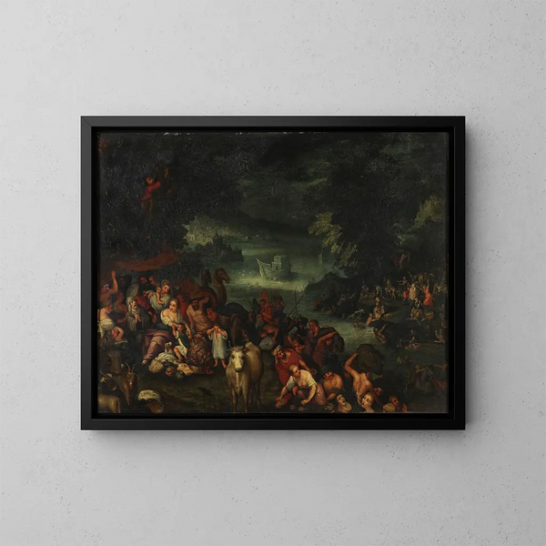 The Flood - Roelant Savery — framed artwork on a wall