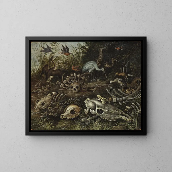 Memento mori - Roelant Savery — framed artwork on a wall