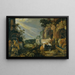 Paradijselijk landschap schilderij met paarden, koeien, geiten en herders - Roelant Savery — ingelijst kunstwerk aan de muur