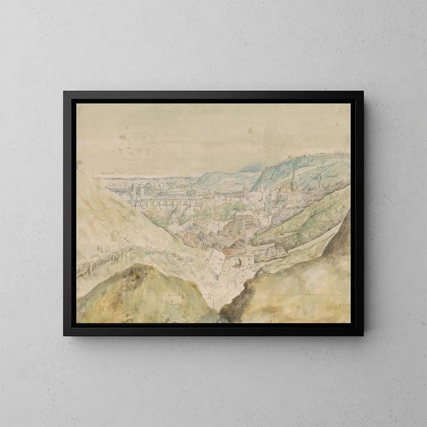 View of the City of Prague - Roelant Savery — framed artwork on a wall