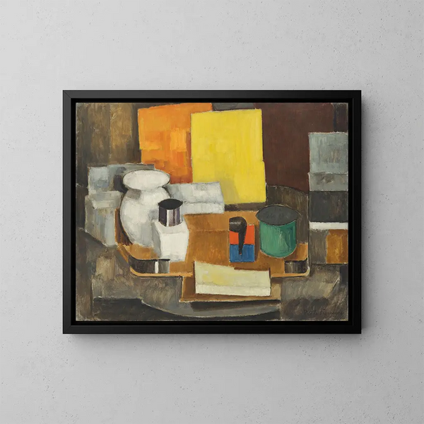 Nature morte au carré jaune - Roger de La Fresnaye — framed artwork on a wall