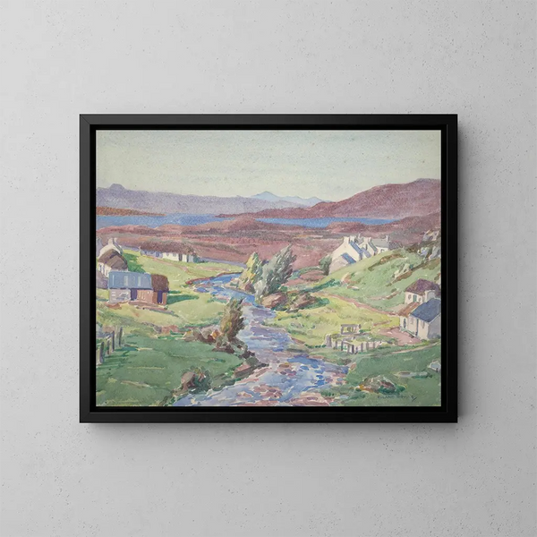 Landscape without title in Scotland - Roland Hipkins — framed artwork on a wall