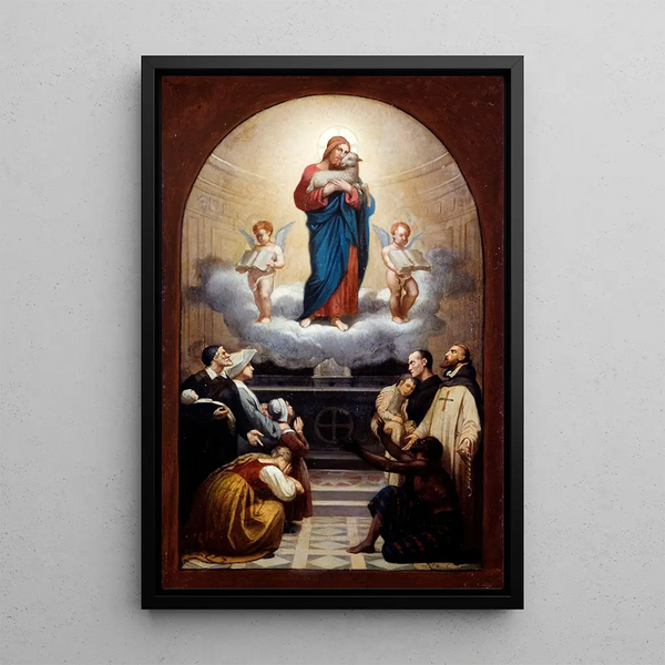 Le Bon Pasteur - Romain Cazes — ingelijst kunstwerk aan de muur