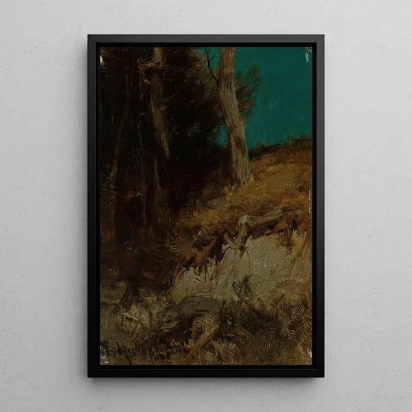 Night Landscape - Roman Kazimierz Kochanowski — framed artwork on a wall