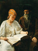 Een meisje dat leest - Roemeense school — weergave van het kunstwerk