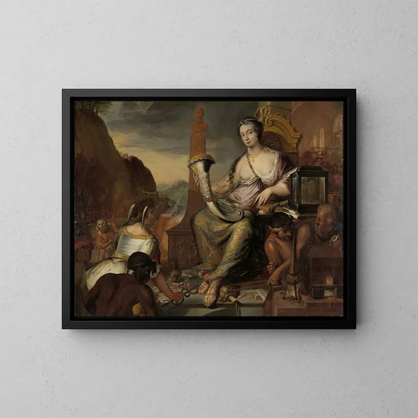 Allegorie van de Munteenheid - Romeyn de Hooghe — ingelijst kunstwerk aan de muur