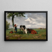 Bergère en twee koeien op een weide - Rosa Bonheur — ingelijst kunstwerk aan de muur