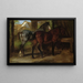 Twee paarden in een stallen - Rosa Bonheur — ingelijst kunstwerk aan de muur