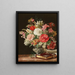 van een boeket bloemen met camelia's in een zilveren vaas - Rosalia Amon — ingelijst kunstwerk aan de muur