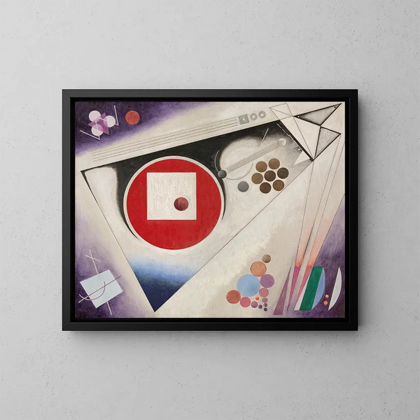 Third Symphony in 3 Movements - Rudolf Bauer — framed artwork on a wall
