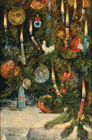 Rudolf Bernhard Willmann - Christmas tree decorated with lights.webp