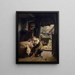 Interior painting with sleeping brothers and sisters - Rudolf Epp — framed artwork on a wall