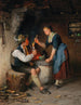 Young couple by the fireplace - Rudolf Epp — artwork view