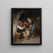 Young couple by the fireplace - Rudolf Epp — framed artwork on a wall
