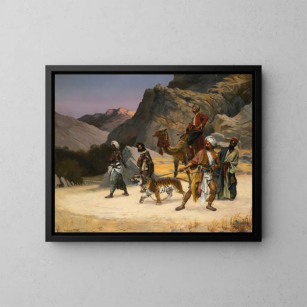 A captive tiger - Rudolf Ernst — framed artwork on a wall