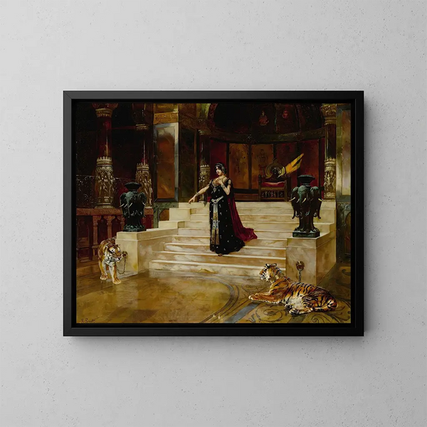 Salom et les tigres - Rudolf Ernst — framed artwork on a wall