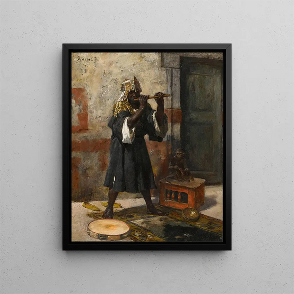 De fluitspeler - Rudolf Ernst — ingelijst kunstwerk aan de muur
