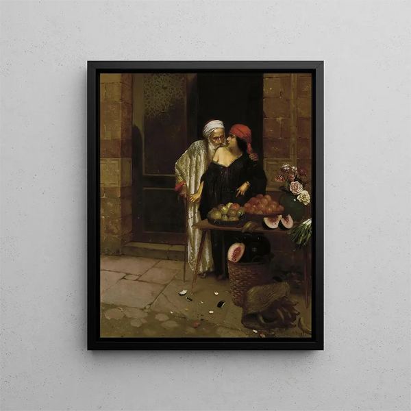 The orange seller - Rudolf Ernst — framed artwork on a wall