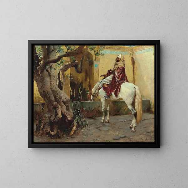 The Watering Place - Rudolf Ernst — framed artwork on a wall