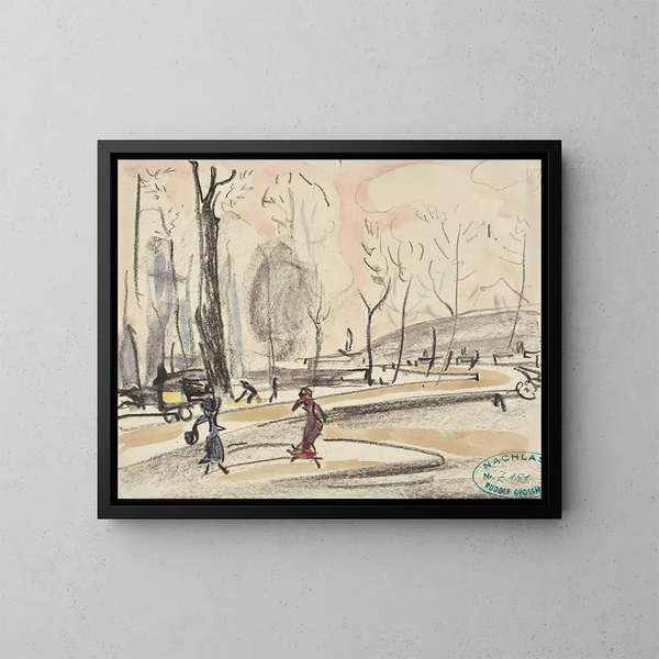 Autumn Street - Rudolf Grossmann — framed artwork on a wall