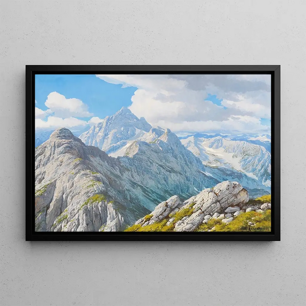 View of Hochvogel - Rudolf Reschreiter — framed artwork on a wall