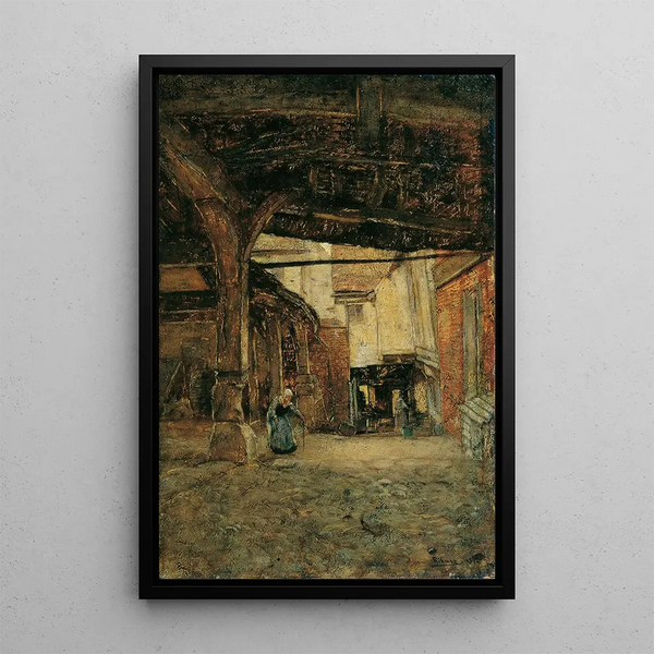 Cour - Rudolf Ribarz — ingelijst kunstwerk aan de muur