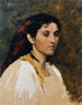 Hoofd van een Romeinse Vrouw - Rudolf Schick — weergave van het kunstwerk