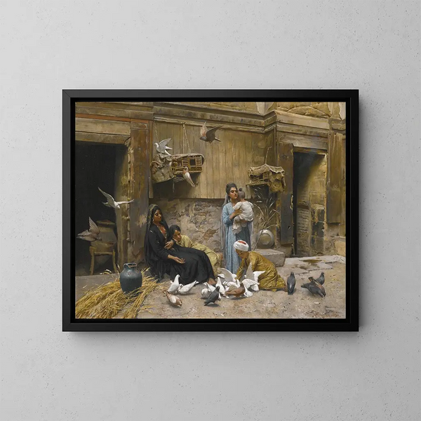 a Cairo courtyard - Rudolf Swoboda — framed artwork on a wall
