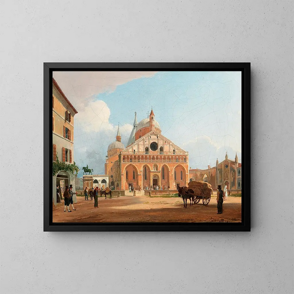 Vue de la basilique Saint-Antoine de Padoue - Rudolf von Alt — framed artwork on a wall