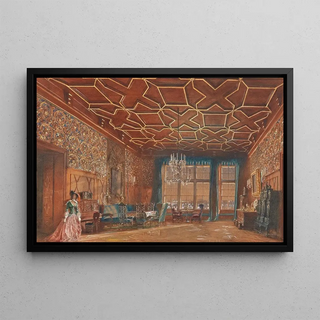 Rudolf von Alt - An interior in Romberk Castle.webp