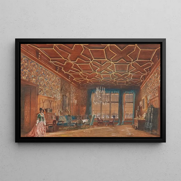 Rudolf von Alt - An interior in Romberk Castle.webp