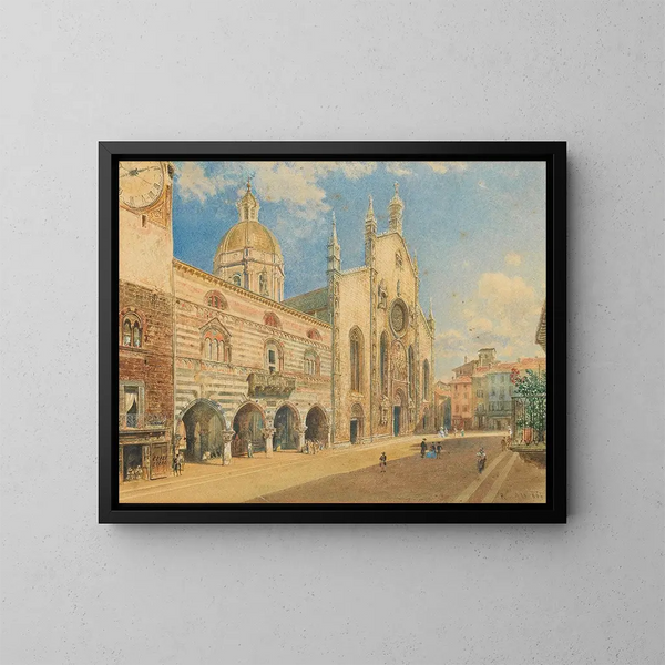 Cathedral of Como - Rudolf von Alt — framed artwork on a wall