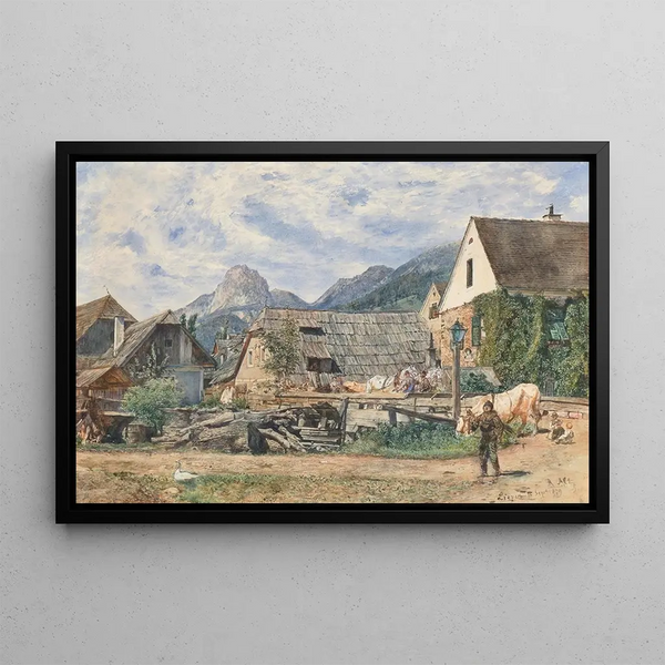 Einde van de zomer in Liezen - Rudolf von Alt — ingelijst kunstwerk aan de muur