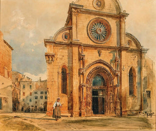 Rudolf von Alt - The cathedral of Sebenico Sibenik in Dalmatia.webp