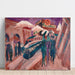 Straat van Leipzig met elektrische tram - Ernst Ludwig Kirchner — wandpresentatie van het kunstwerk