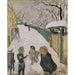 Reproductie van het schilderij van een straat met sneeuw en spelende kinderen - Pierre Bonnard