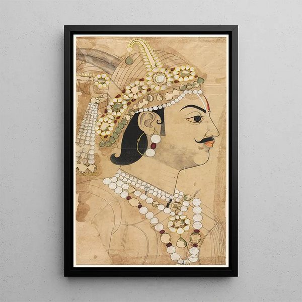 Portrait du Maharaja Pratap Singh 1764-1803 - Sahib Ram — ingelijst kunstwerk aan de muur
