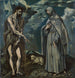 Sint-Jan de Doper en Sint-Franciscus van Assisi - Atelier van El Greco — weergave van het kunstwerk